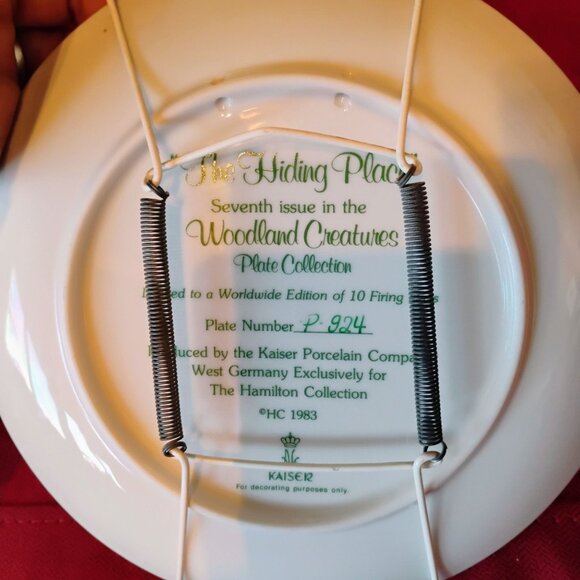 Woodland Creatures Plates Set Of 6 Kaiser For Hamilton Collection #s 2-5, 7, 8 - Picture 12 of 14